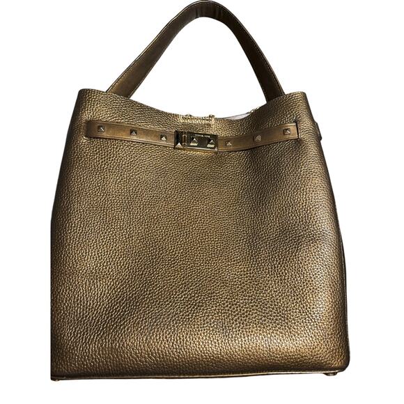 Michael Kors bronze satchel in pebbled leather - Picture 2 of 7